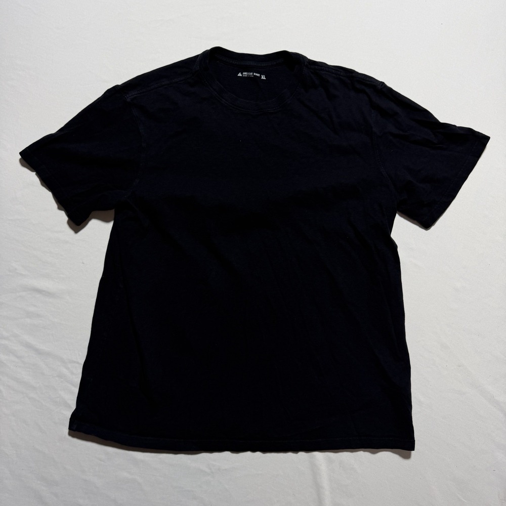 American Giant Mens XL Black Crew Neck T-Shirt Made in USA Cotton Basic Tee